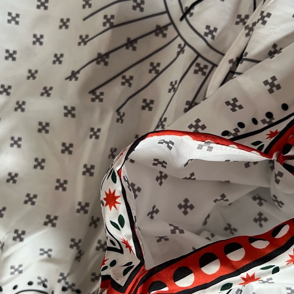 WHITE / ORANGE / PURPLE HIGH WAISTED WIDE LEG BOHO PALAZZO PANTS W/ BUTTERFLIES - Picture 8 of 10